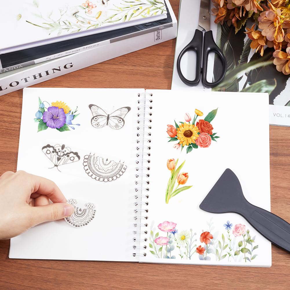 CRASPIRE Reusable Sticker Book Sticker Midnight Blue Collecting Book Album A5 Size 32 Sheets Reusable Sticker Organizer Storage Book Sticker Book with Tweezer and Spatula - Image 3