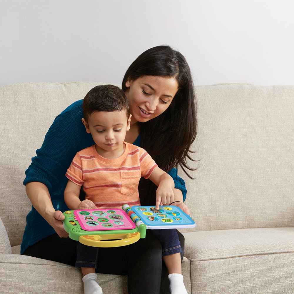VTech Libro ilustrado bilingüe – 100 Animales para niños, sensorial en Italiano e inglés, bebé con 3 Modos, Pilas Incluidas, 2-5 años