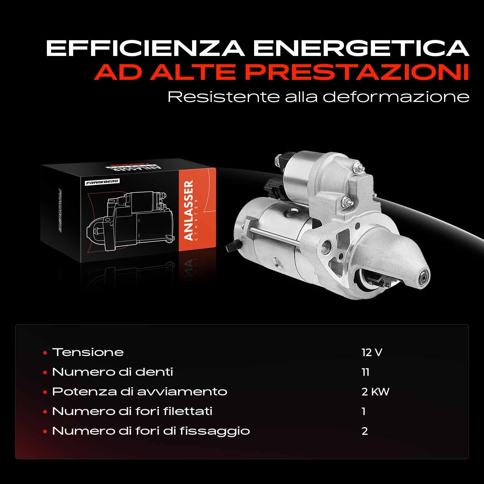 Frankberg Motorino di avviamento 2.0KW 428000-3180 | Compatibile con: Verso R2, A.v.e.n.s.i.s T25, A.v.e.n.s.i.s Station Wagon T25, IS II E2, A.v.e.n.s.i.s Estate T27