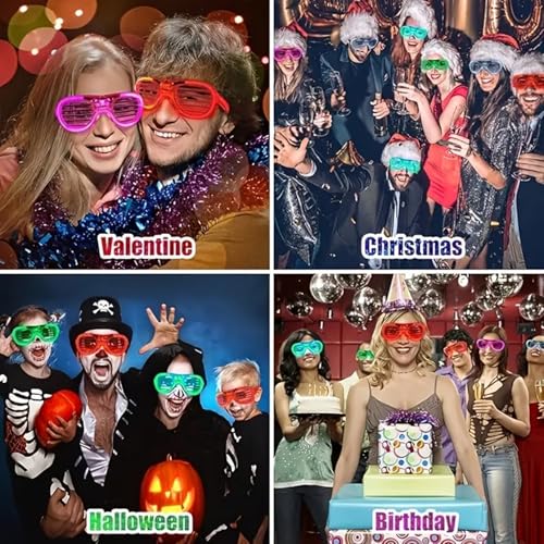 Image of FAVELA 5 PCS LED Light Goggles For Night Party and Birthday Return Gifts For Kids| flashing light goggles | light up glasses for kids. (LED GOGGLES SET OF 5PCS)