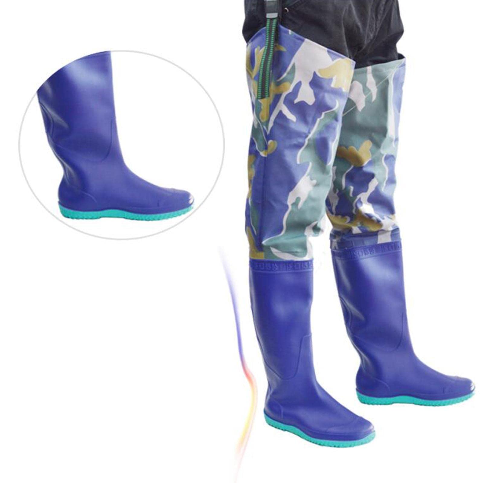 MagiDeal Cuissardes de pêche imperméables antidérapantes Bottes de Hanche Waders en Nylon Hommes Femmes