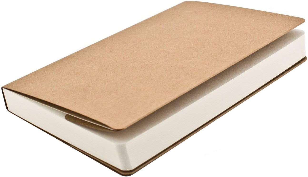 Sketch Book Blank Full Wood Paper Unlined Notebook Journals for Travelers Kraft Brown Soft Cover - A5 Size - 112 Sheets/224 Pages, 8.3" x 5.5"