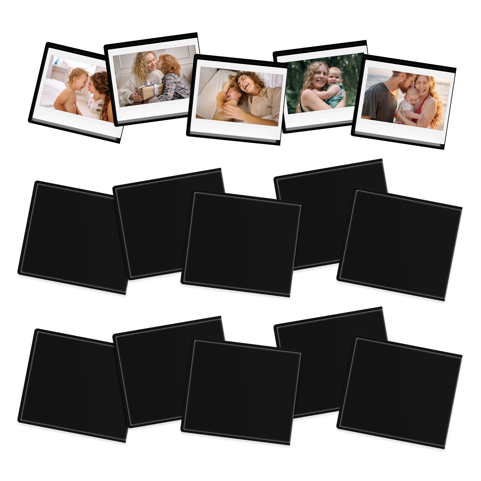 HIYQIN 15 Pack Magnetic Frames for Instax Wide Film, for Polaroid Now/600/OneStep+ Picture Frame, 3.5x4.25โ Photo Fridge Display Fits for Instax Wide 400/300/210/Wide EVO - Black