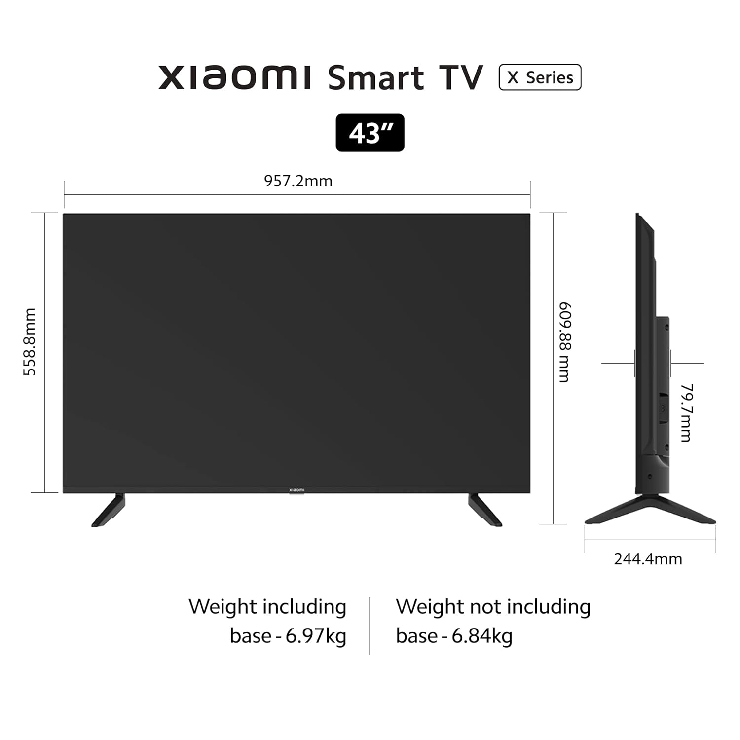 Xiaomi X Series TV dimensions and weight