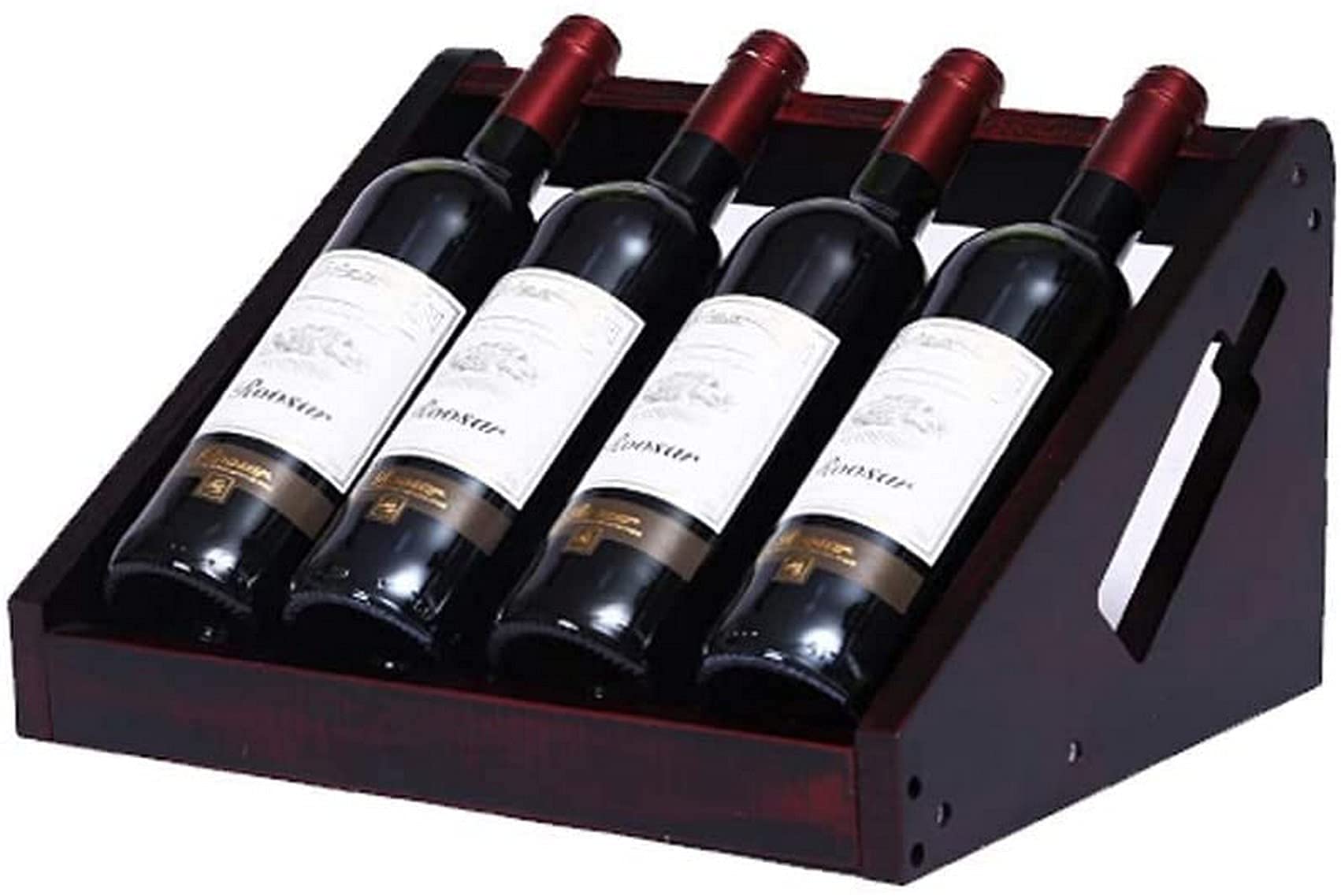 Casier à vin assemblé en bois massif couleur rétro 37x26x20cm