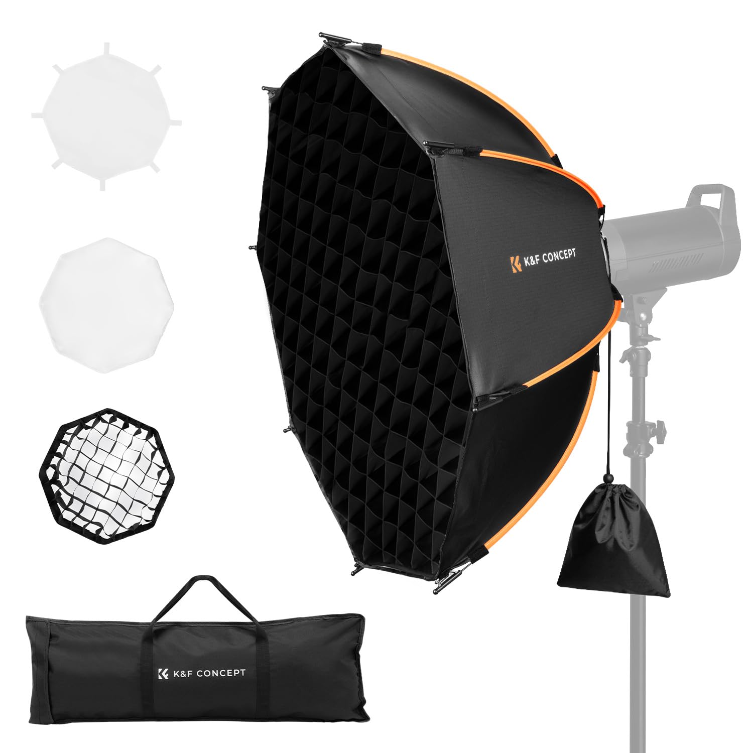 K&F CONCEPT Szybki montaż ośmiokątny softbox 90 cm