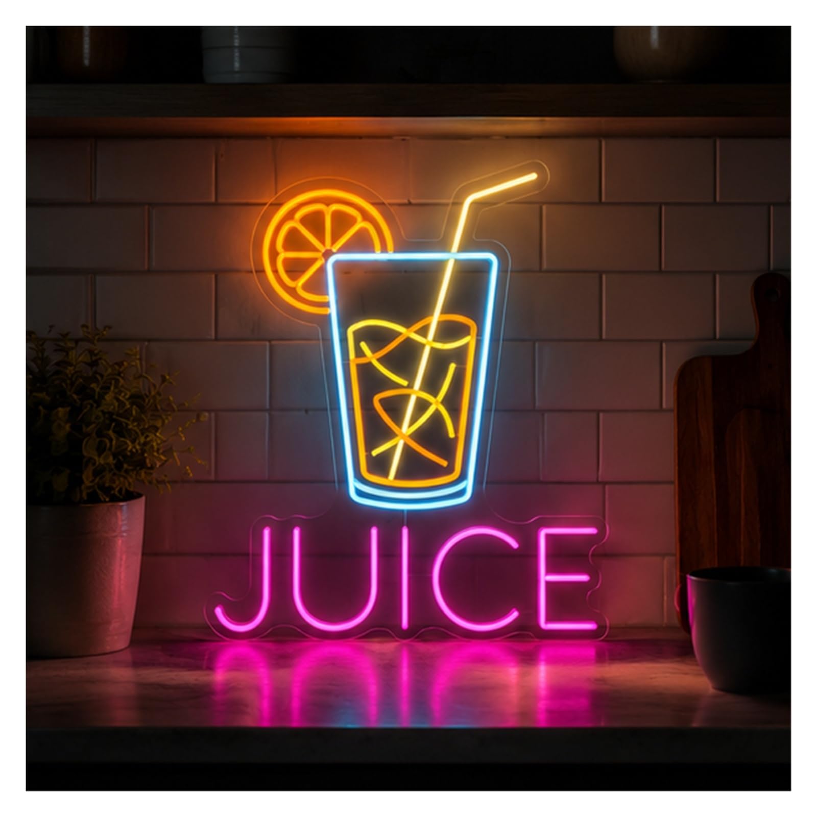 Decoración Lámparas Jugo Fresco Letreros De Neón | Health Cafe Cocina Tienda de bebidas Tienda de bebidas 50cm/19.69in