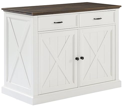 Crosley Furniture Clifton Kitchen Island with Storage Drawers and Shelves,