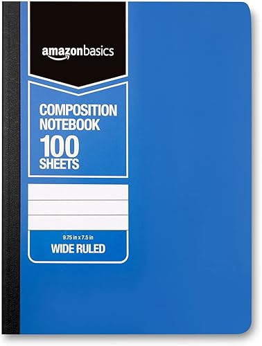 Miniatura 7 de Tienda Basics Cuaderno de composición con rayas anchas 100 hojas colores de mármol surtidos paquete de 4 Mármol surtido., (Assorted Solid), Negro