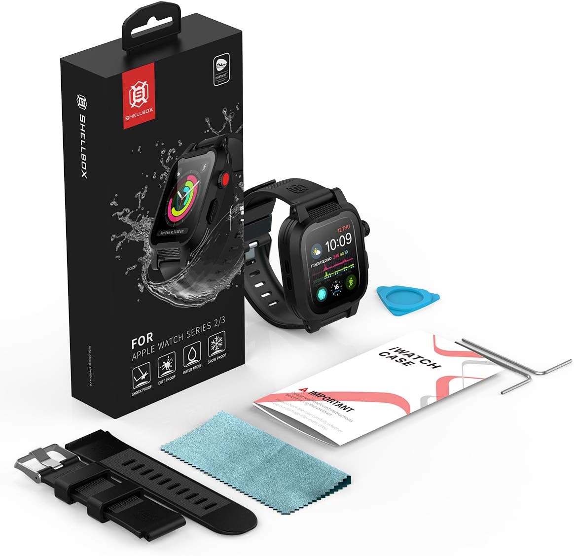 Buy 1 get 1 🔥 Waterproof Apple Watch Series 4/5/6/SE 44mm Case,Shockproof Impact Resistant Rugged Protective Case with Bulit-in Screen Protector and Soft Strap Bands for Apple Watch Series 4/5/6/SE 44mm