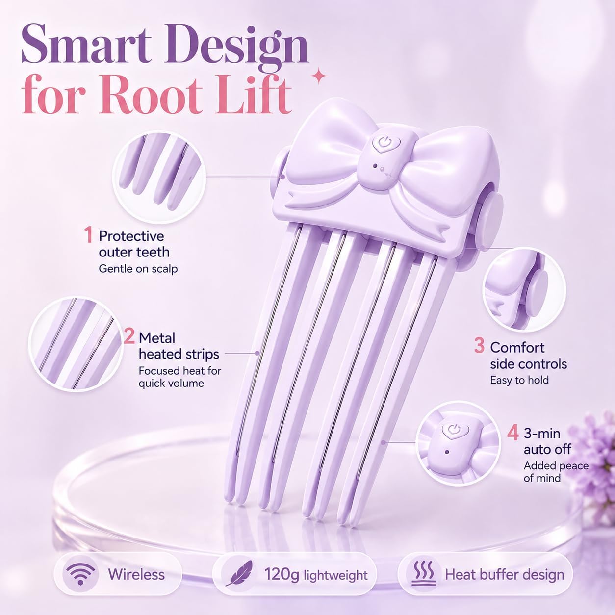 Wireless Heated Volumizing Root Lift Clip, Beheizter Volumen Clips Haare, Heated Root Volume Hair Clip, Instant Hair Ro-ot Fluffing, Wireless Ha-ir Volumizer for Flat Fine H-air，2 Stück D
