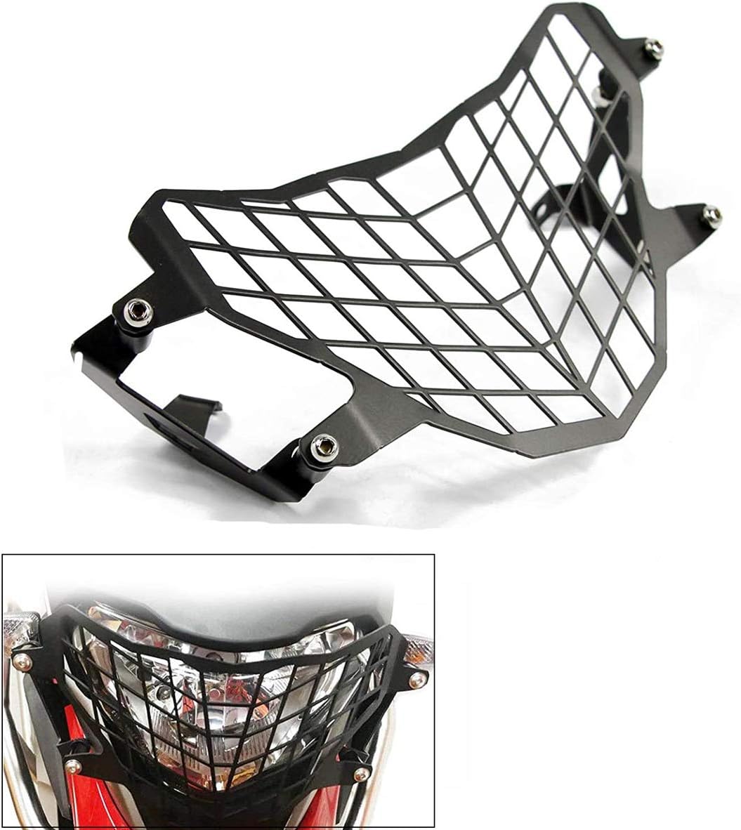 Motorcycle Headlight Mesh Grille Guard Cover Front Headlamp Shield Protector for BMW G310GS 2017 2018(Black)
