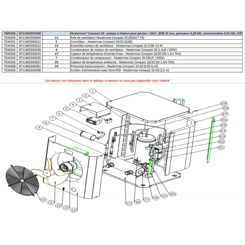 Ubbink Contrôleur pour Pompe à Chaleur Heatermax Compact 10/20 m³