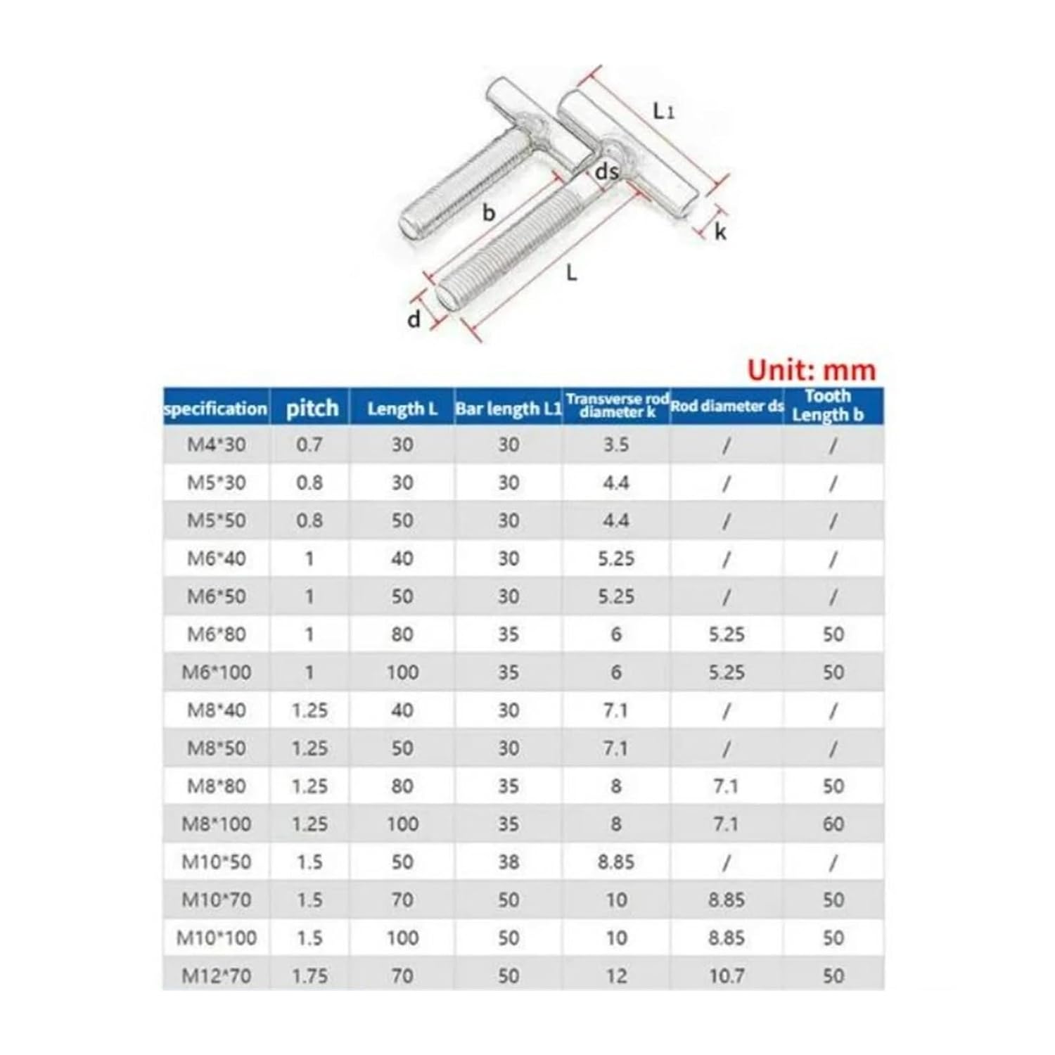 1-20pcs M4 M5 M6 M8 M10 M12 M14 M16 304 Stainless Steel T-Welding Screw T-Shaped Cylindrical Welding Bolt(60mm,M10-2pcs)