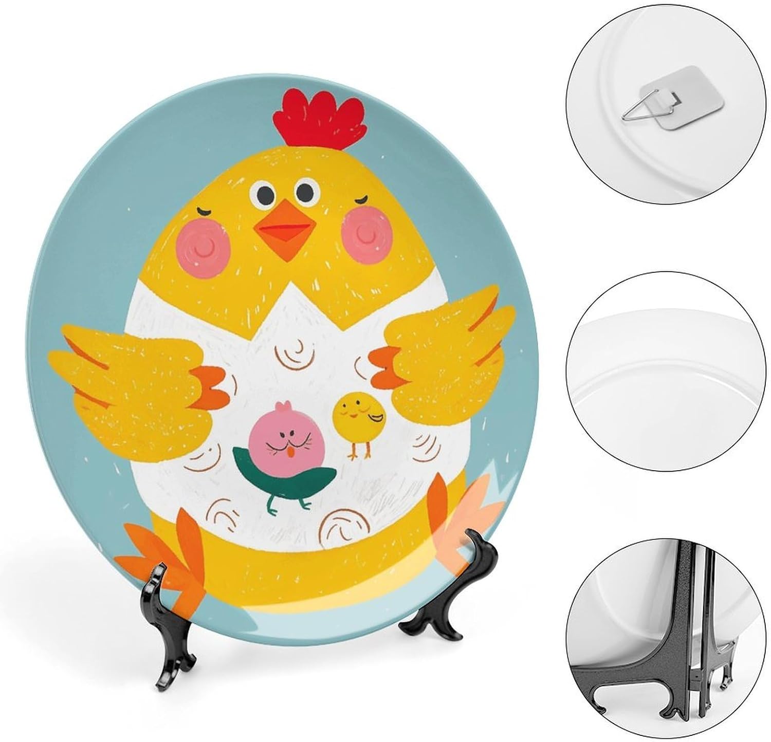 Funny Chick Ceramic Decorative Plate for Home, Bone China Plates image 4