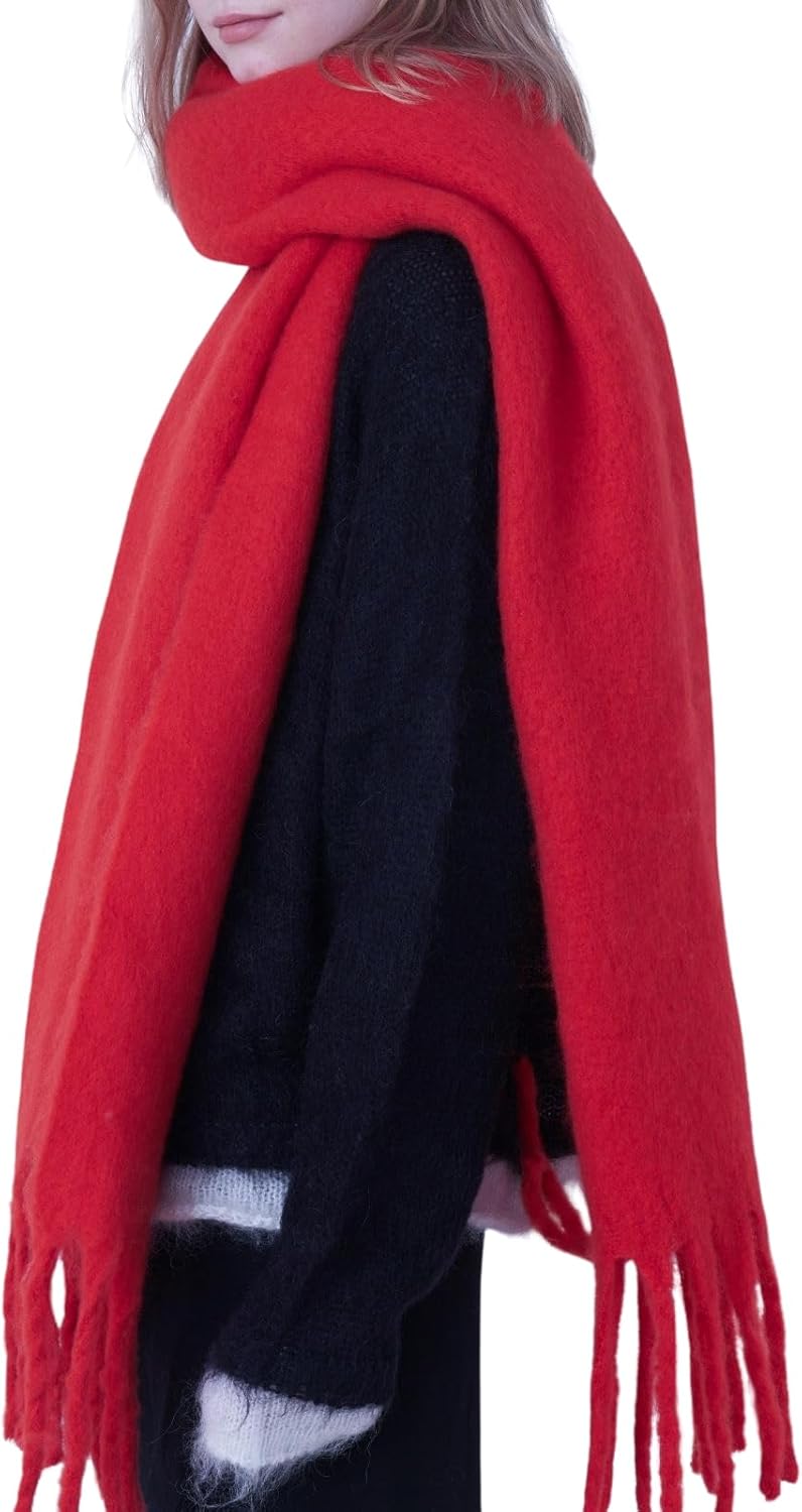 SUNDSGT Big Scarf Coloured Oversized Tassel Soft Fall Winter Thick Scarf Warm Shawl Women - Image 2