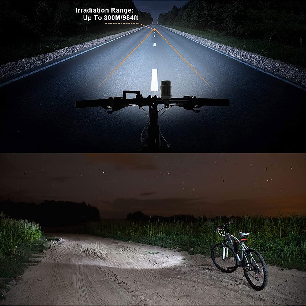 Fari USB Luci per Biciclette Ciclismo Mountain Bike Fari 5200 Ma LED Torcia Elettrica
