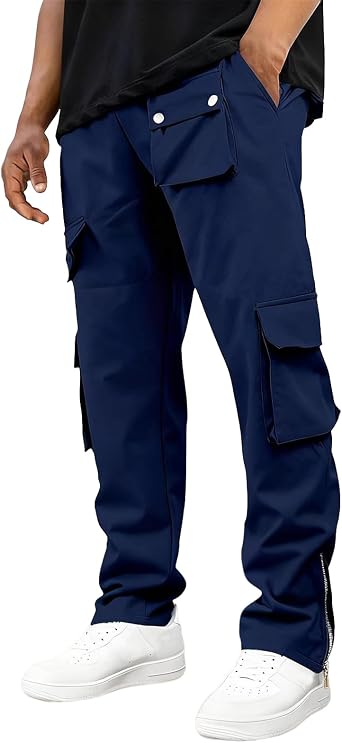 Mens Baggy Cargo Pants Casual Hiking Parachute Pant Loose Fit Harem Joggers Outdoor Drawstring Tactical Trousers