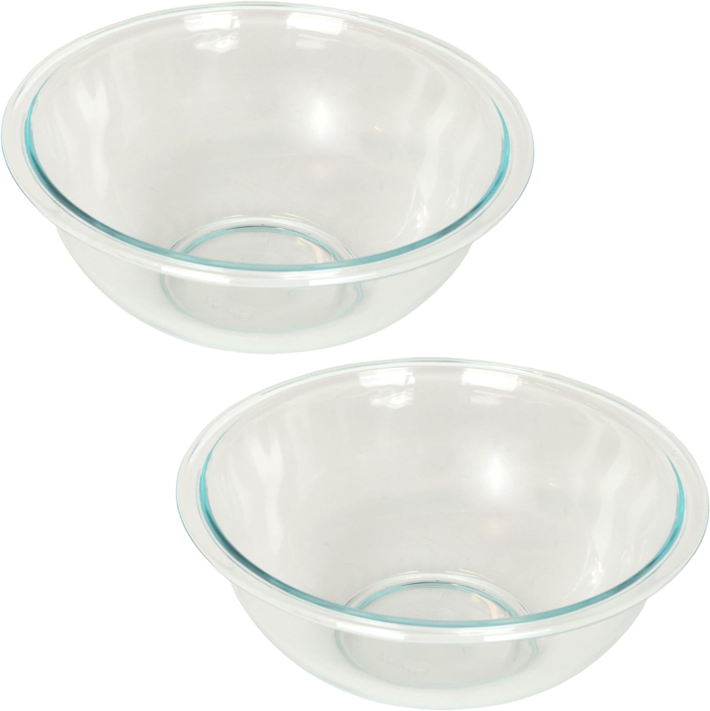 Pyrex Prepware 2-1/2-Quart Rimmed Mixing Bowl, Clear (Pack of 2)