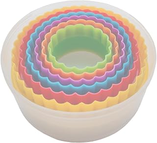 Bolonie 6-Piece Cookie Cutter Set - Flower, Round & Circle Shapes for Versatile Baking Cookies & Fondant