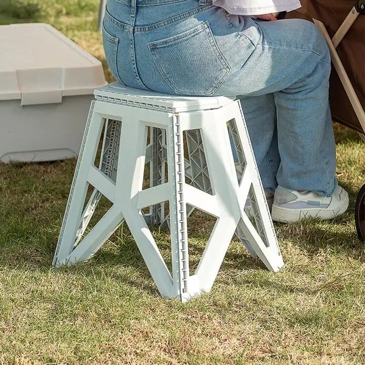 Miniatura 4 de SINT Taburete plegable para niños y adultos, silla de plataforma antideslizante  Taburete portátil pequeño para acampar  Taburete plegable plegable