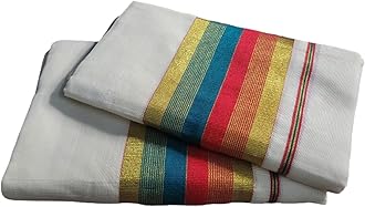 Jagasree Kerala Kasavu 4 inch fancy design single set mundu