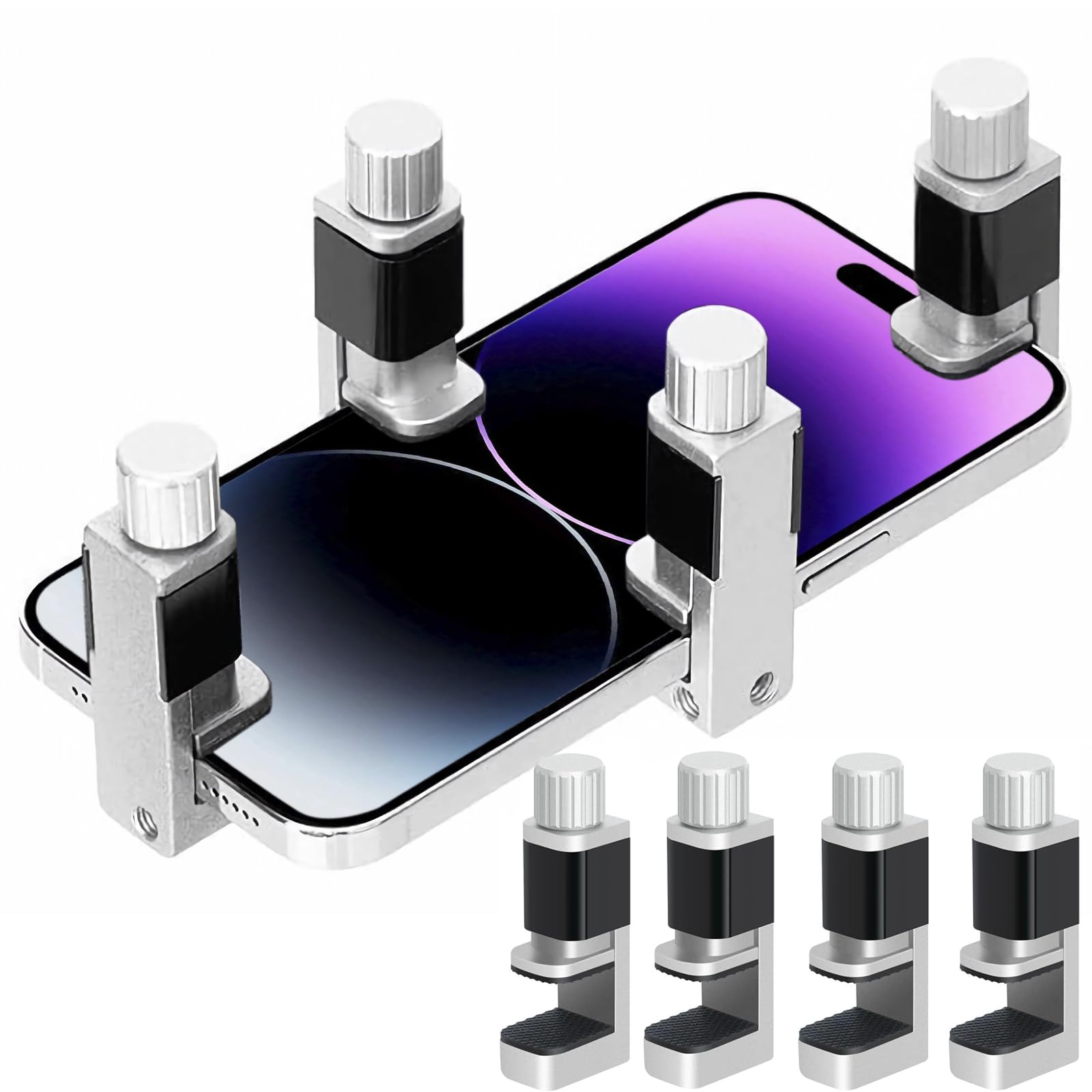 - Kaisi Phone Screen Repair Tools Adjustable Fastening Clamps Clip Tools Compatible for Fixing Screen Uplift Cell Phone, iPhone, Samsung, iPad, iPod, MacBook, Laptops, Tablets, LCD Screen, 4 Pack
