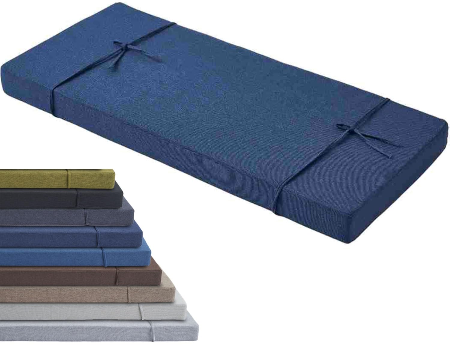 Outdoor/Indoor Bench Cushion with Zipper - 120cm/150cm/100cm/90cm x 40cm/35cm/30cm - Non-Slip Seat Pad for Bay Windows, Garden Patio, Long Chairs, Swings & Porch Furniture(Dark blue,30x125x5CM)