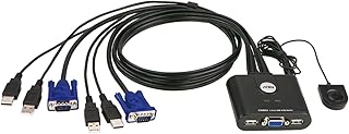 ATEN CS22U 2-Port USB Cable KVM Switch UK | #1 KVM Market Leader, black
