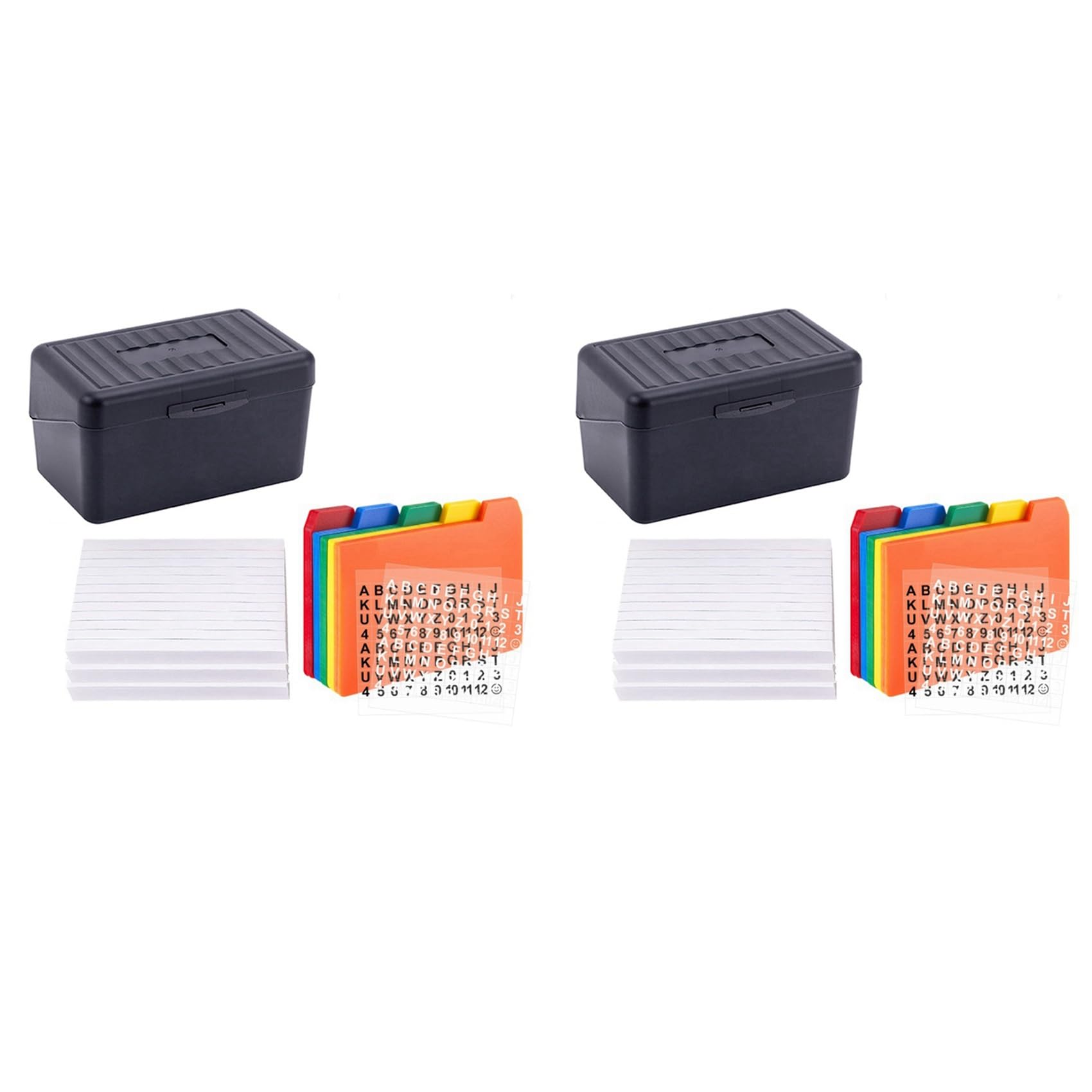 2 x etui na fiszki z arkuszami oddzielającymi i fiszkami w linie, 60 fiszek do dzielenia fiszek w linie, 600 fiszek w linie, 3 x 5