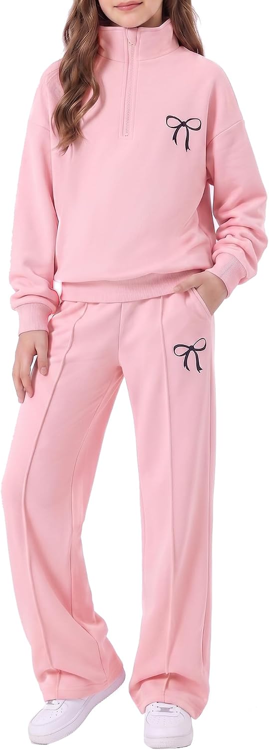 YOURUIKEY Girls Sweatsuit 2 Piece Outfits Winter Clothing Set