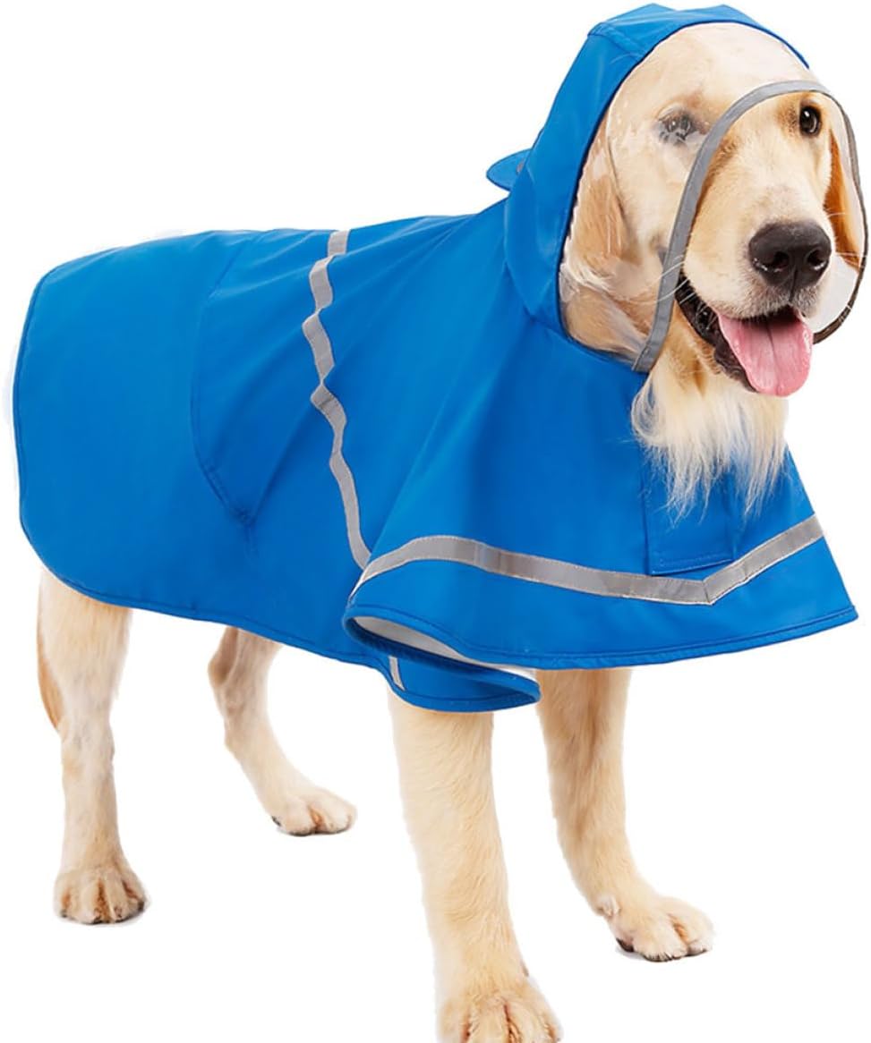 UPKOCH Pet Raincoat and Dog Rain Slicker Waterproof Reflective Blue Xs Size Four-Season Rain Jacket for Small Dogs Outdoor Weather Protection