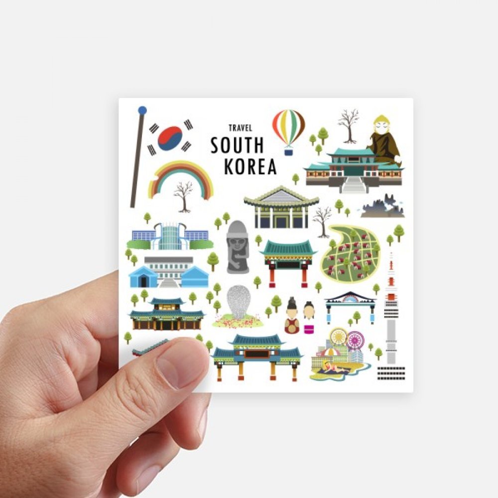 Autocollant Corée du Sud : évitez les erreurs de valise avec ce sticker carré 10cm 8Pcs