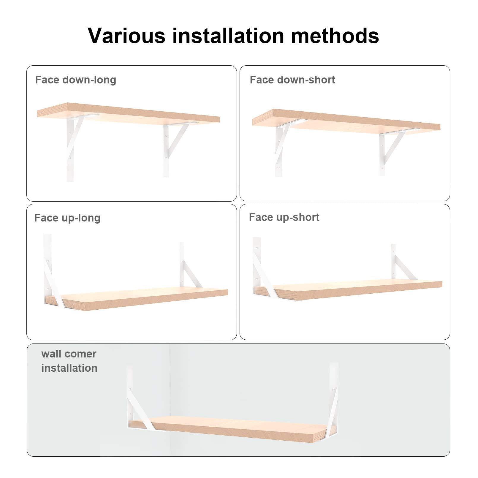 Staffe Per Mensole In Ferro 15x9.5 Cm - Set Di 4, Angolo 90°, Reggimensola Per Parete - Foto 10