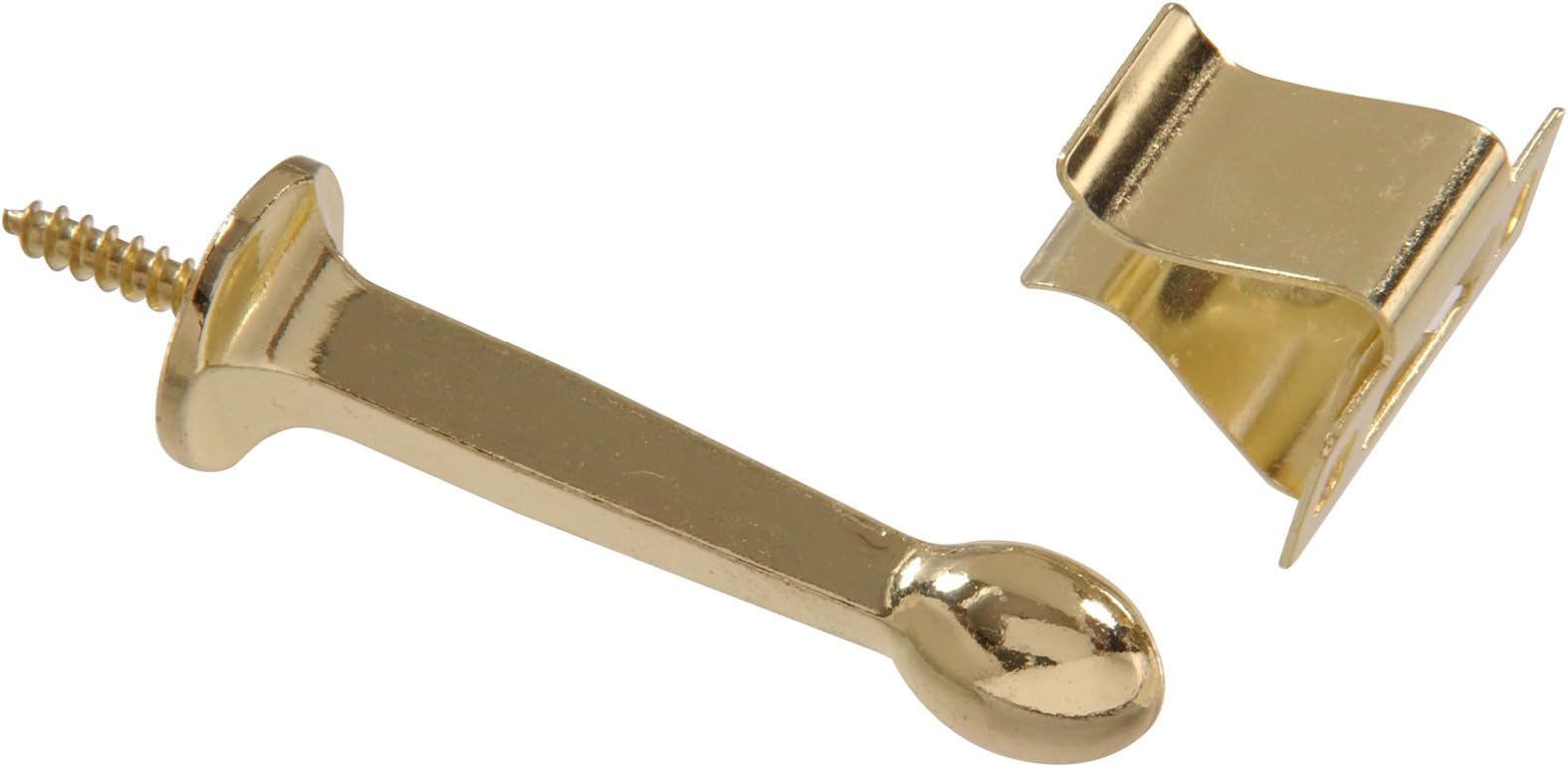 Hardware Essentials by Hillman 852343 Rigid Door Stops with Holder Brass
