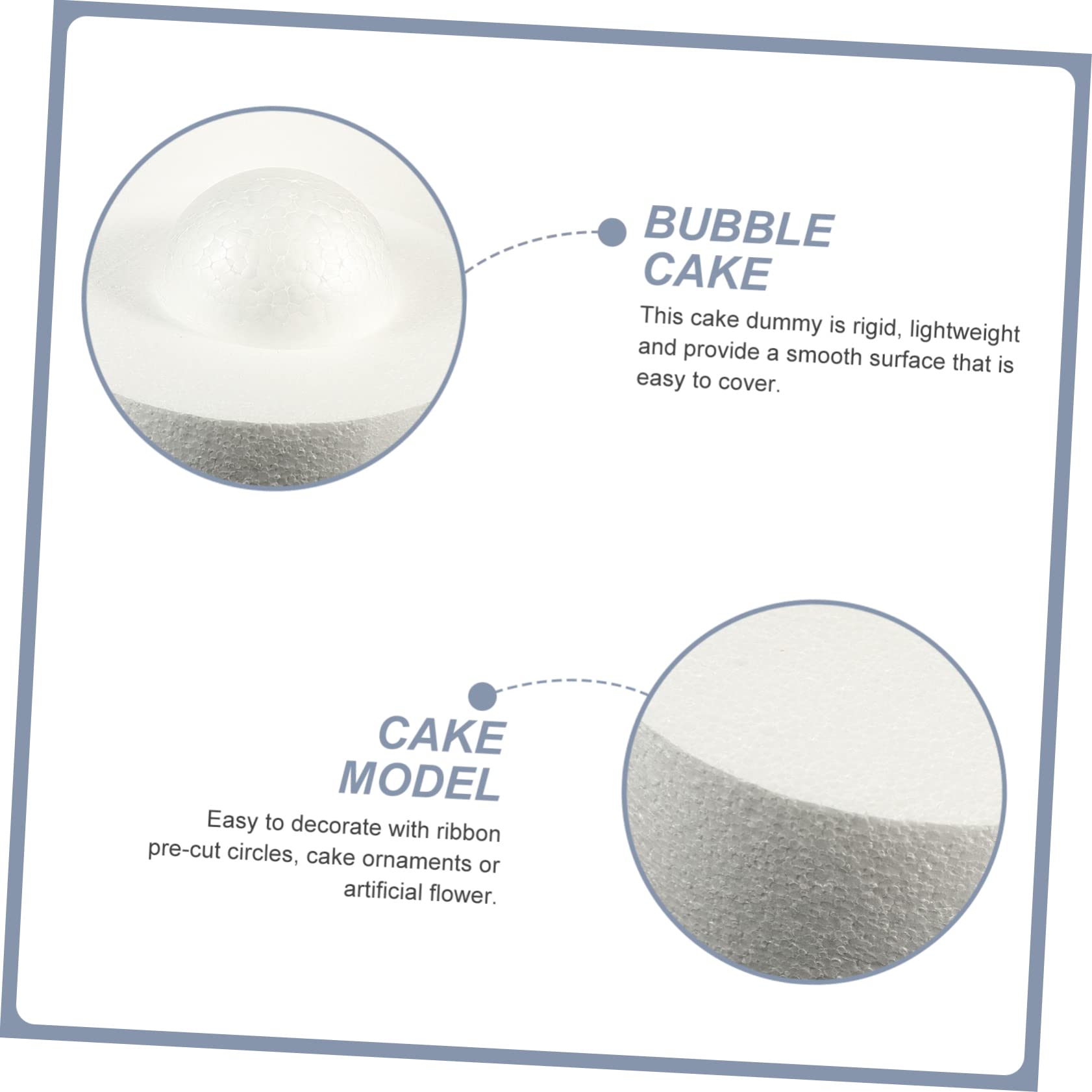 NUOBESTY 3pièces Cake Dummy Mousse Ronde Outil De Pratique pour Décoration De Gâteaux Accessoire De Boulangerie Réutilisable pour Formation Pâtisserie