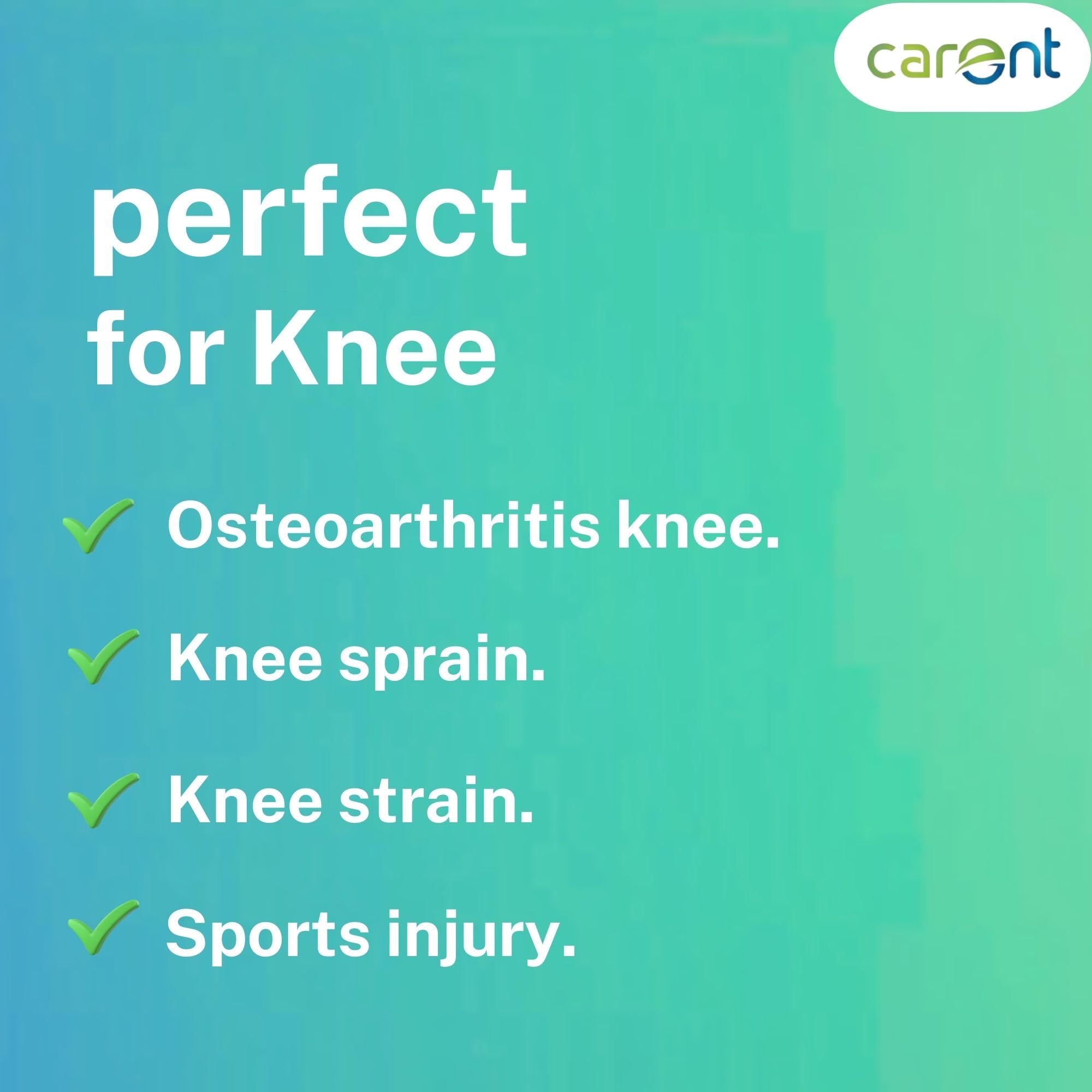Carent Knee Cap Support – Adjustable Knee Brace for Pain Relief, Sprain, Injury Recovery & Joint Stability (Unisex) (M (43-49 CM)) 2
