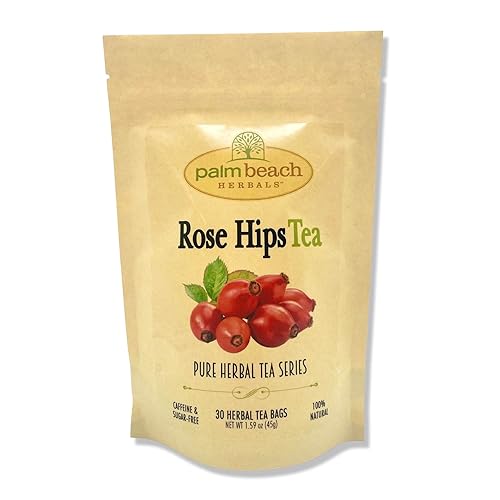 Rose Hips Tea  Pure Herbal Tea Series por Palm Beach Medicinal Herbs (30 bolsas de té) 100% natural