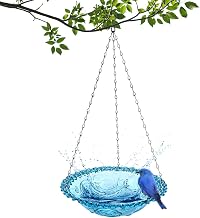 Outdoor Bird Feeder, Bird Drinker, Hanging Bird Bath, Wild Bird Bath, Suitable for Hanging in Your Garden, 23.5 x 40 cm