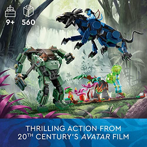 Avatar Neytiri & Thanator vs. AMP Suit Quaritch 75571 - Giocattolo d'azione costruibile con figura di animale e scena Pandora, regalo per bambini - Lego - Immagine 1