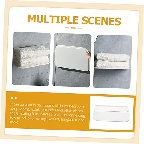 Miniatura 4 de ARTIBETTER 2 estantes plegables de plástico, estantes plegables, estantes de pared de plástico, estante de pared de plástico, estante de cocina,