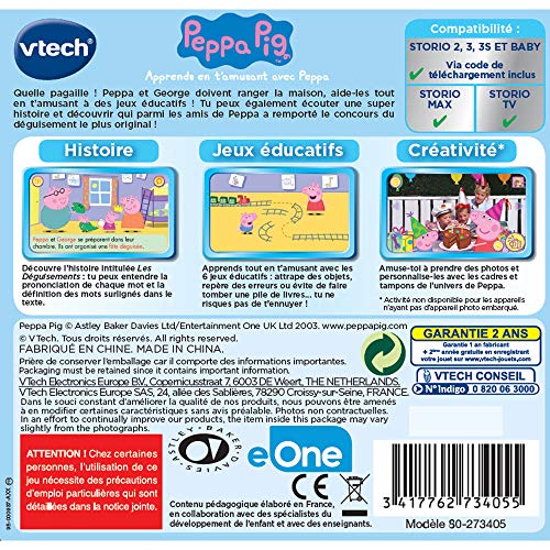 Jeu Storio Peppa Pig VTech avec 6 jeux éducatifs HD
