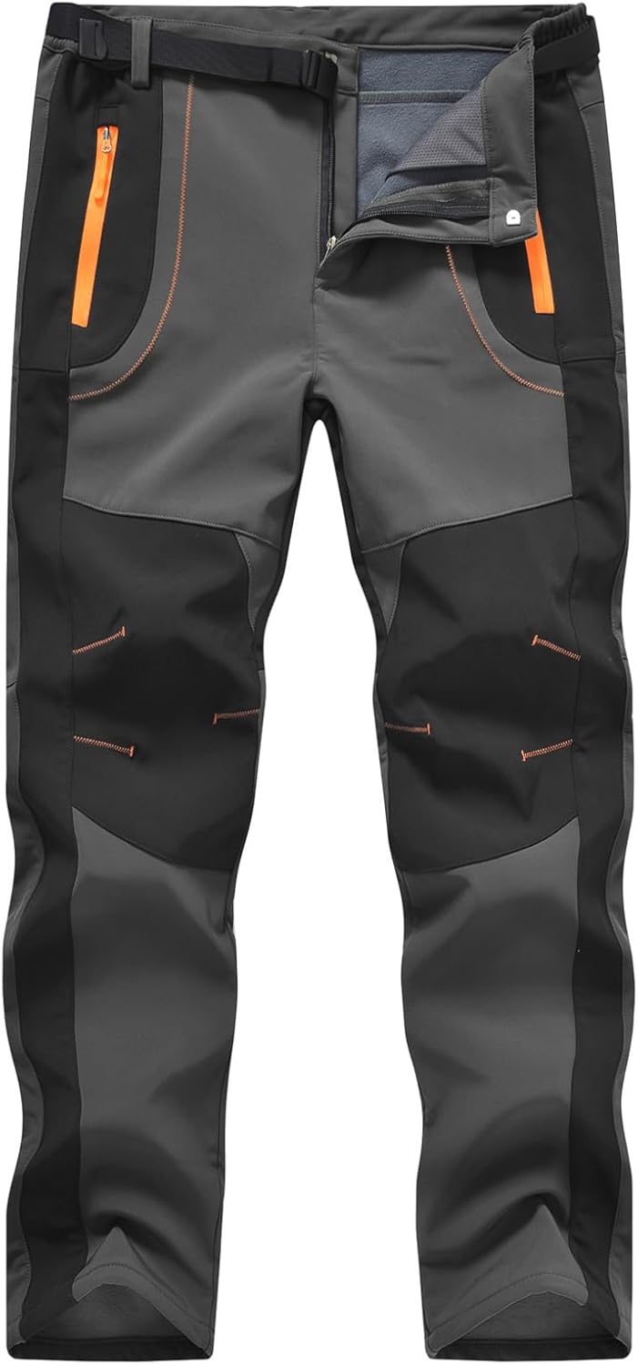 Men’s Waterproof Fleece-Lined Ski & Hiking Pants for Camping