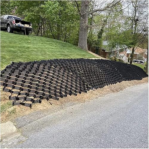 2 Inch High Geogrid, Soil Stabilizer Ground Grid, 3ft/ 5ft/ 10ft/ 15ft/ 20ft/ 25ft/ 30ft Slope Creek Bank Hillside Support Grid Geogrid for Garden Patio Hillside Landscape Wall(1x5m(3.3x16.5ft ))