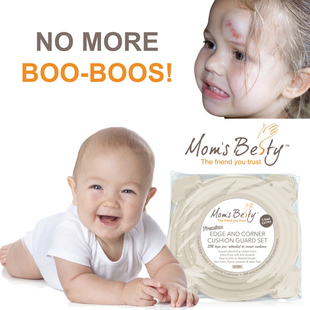 Mom's Besty - Juego de protectores de seguridad para niños y defensas para muebles, Marfil blanco