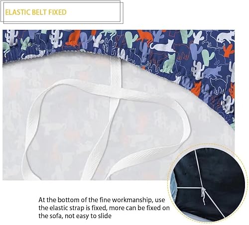 Miniatura 6 de AFPANQZ Funda elástica para sofá de Halloween, funda de sofá con estampado de murciélagos, decoración de Halloween, protector de muebles de sofá,