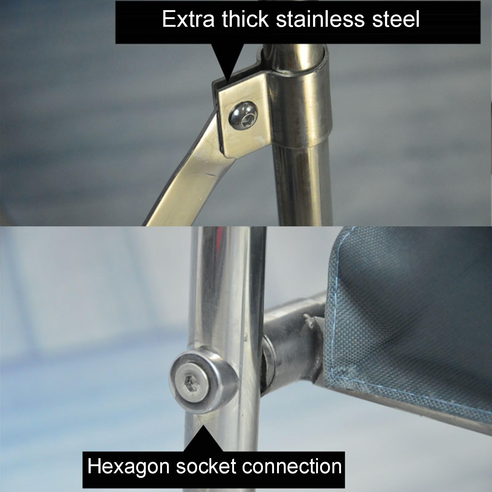 Carrello Pieghevole dell'hotel Acciaio Inossidabile Rinforzato con la Borsa del Tessuto Smooth Handle 4Inch Ruote di Gomma Freno silenziosoIdeal per Hotel ed Eventi, Blu