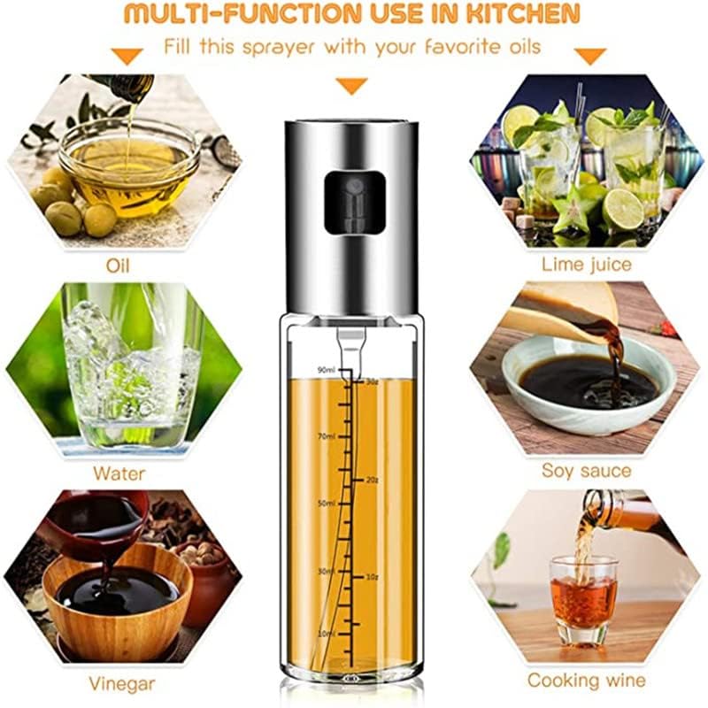 Oliesproeier van 150 ml, 2-in-1 olieverstuiver met sproeifunctie, olie-spray voor de keuken, olijfoliesproeier perfect voor koken, bakken, grillen en salade-keukenaccessoires