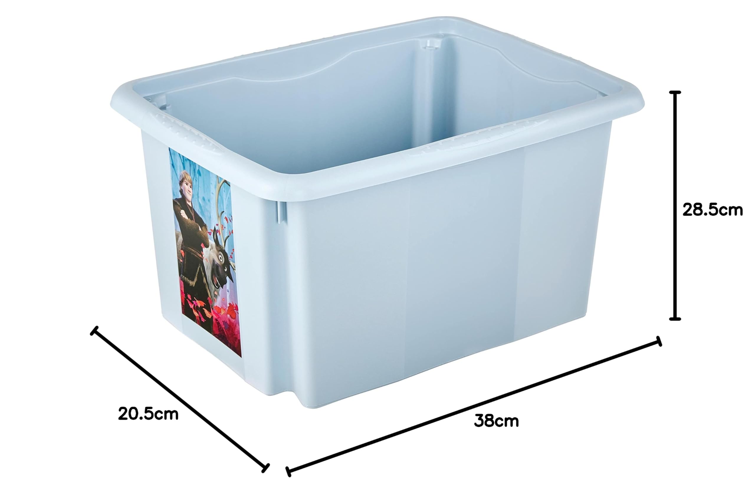 keeeper Frozen 2 - Scatola portaoggetti con coperchio, girevole e impilabile, per bambini, 15 l, colore: Blu