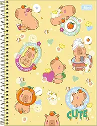 Tilibra - Caderno Espiral Capa Dura Universitário 1 Matéria Capyclub 80 Folhas - Capa Amarela - Be Chill